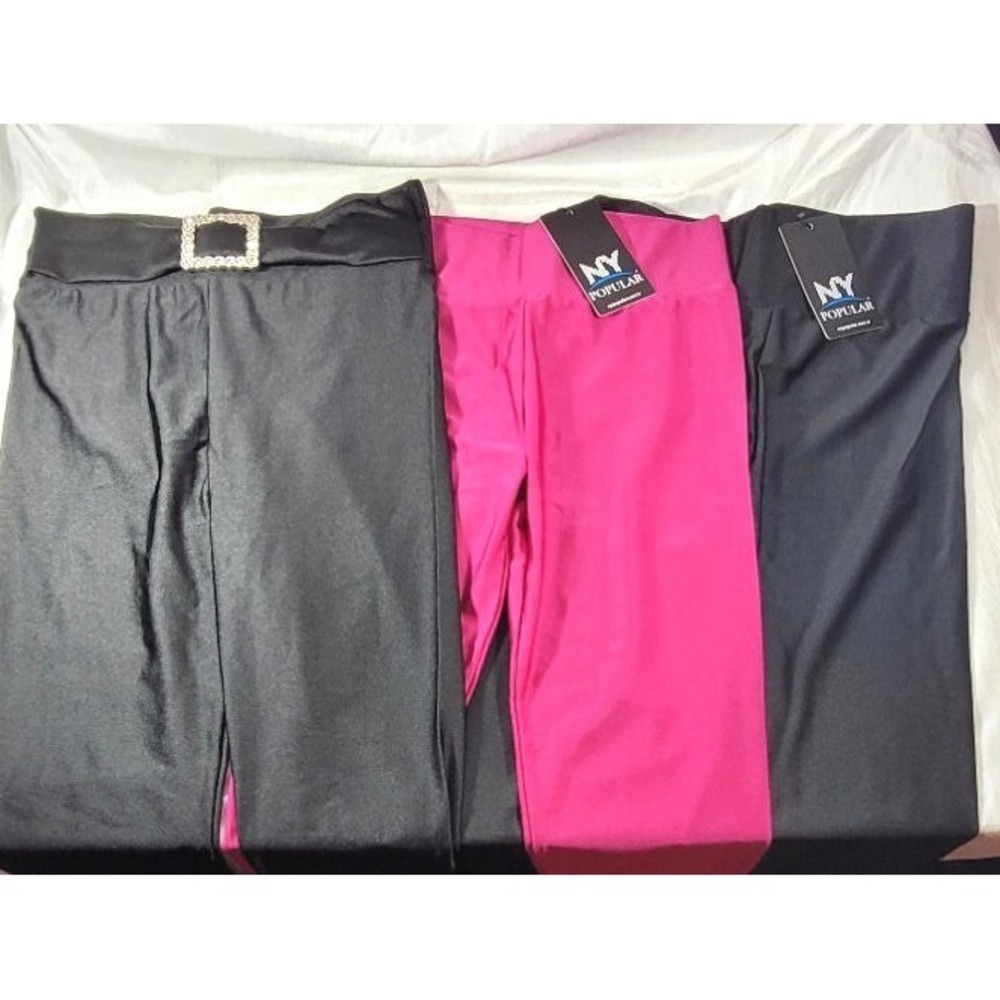 LOT: 3 Pairs NY Popular Mixed Styles Luxury Turkish Leggings -‎ Sz Large